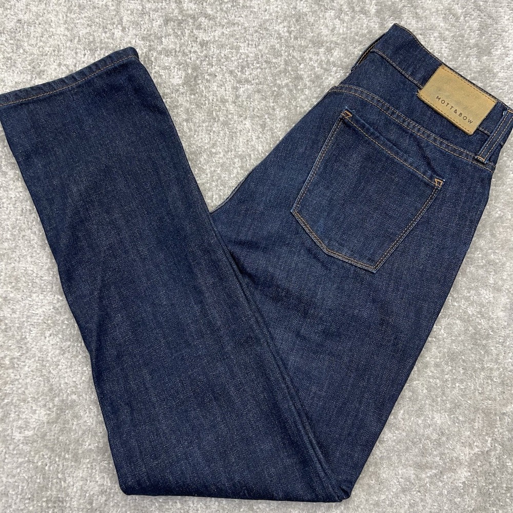 Mott & Bow Slim Mercer Jeans Men's 29x32 Straight Stretch Denim Dark Blue Wash